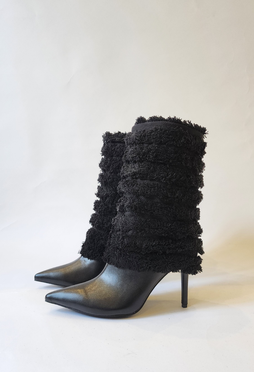 Fur Ankle Boot (BLACK)