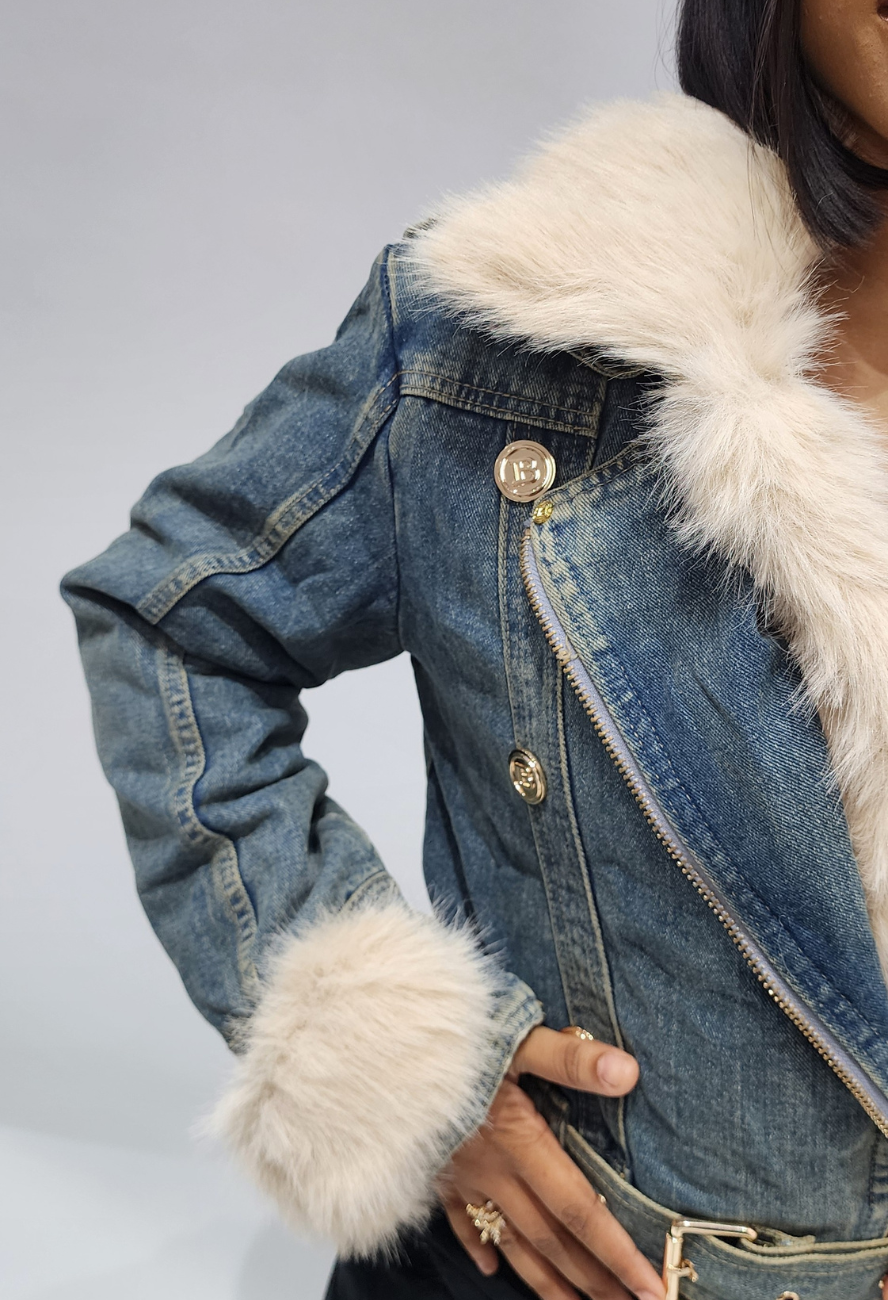 JEAN FUR White Jacket