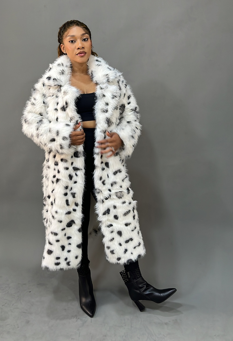 LEOPARD Trench Fur Jacket