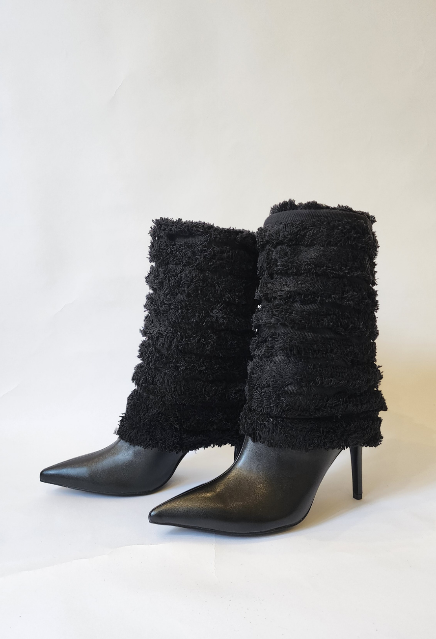 Fur Ankle Boot (BLACK)