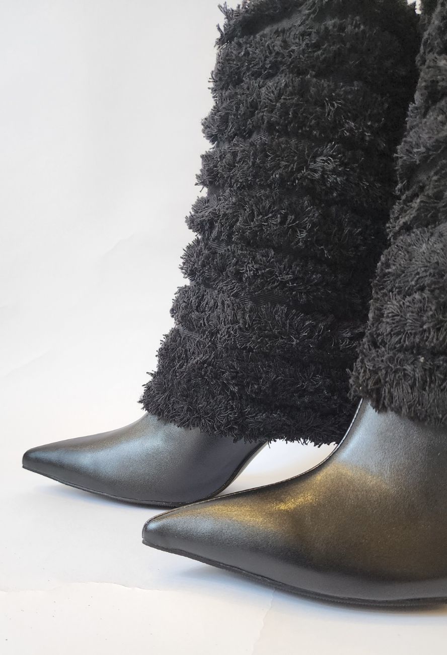 Fur Ankle Boot (BLACK)