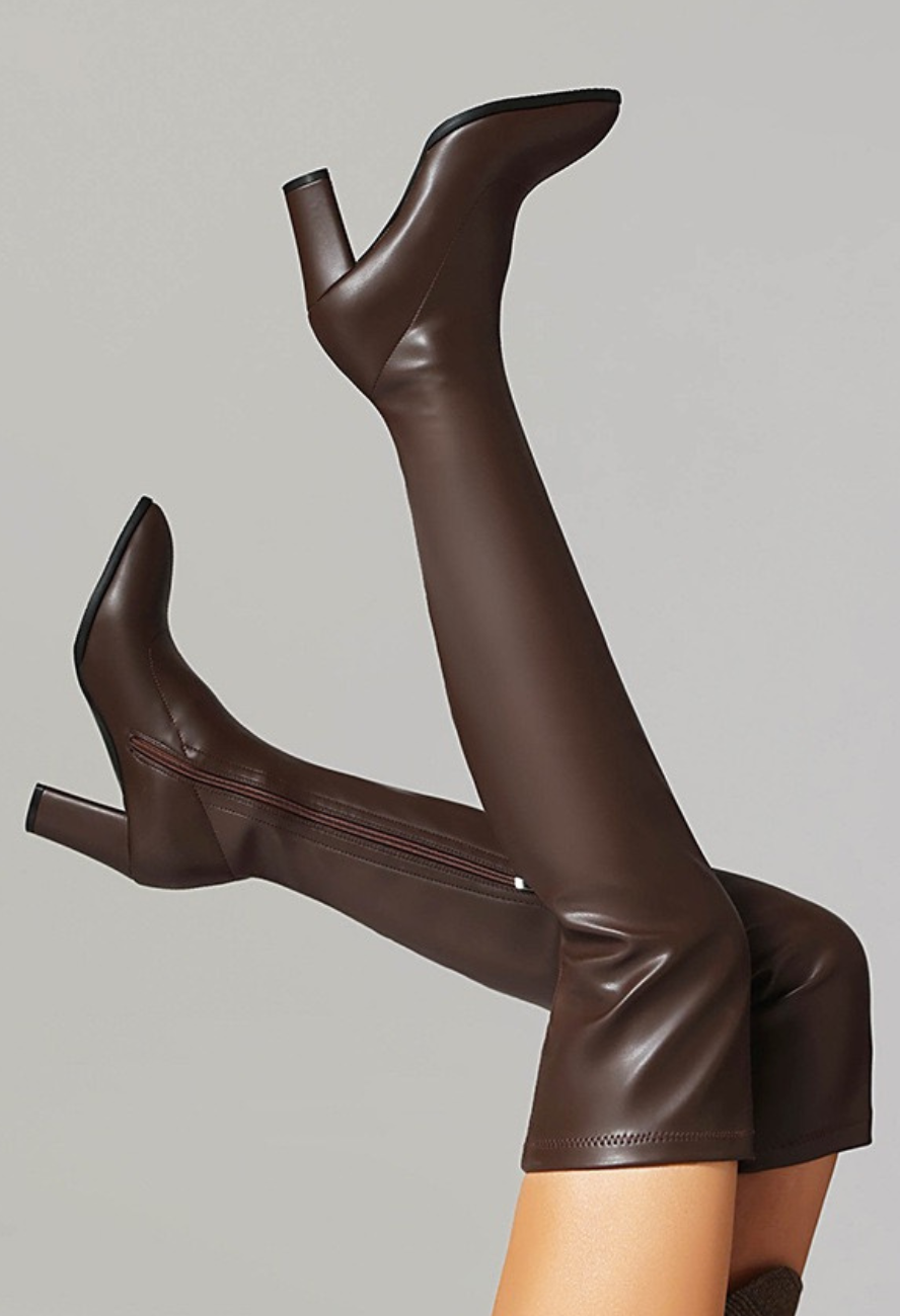 Brown Craft Thigh Boots