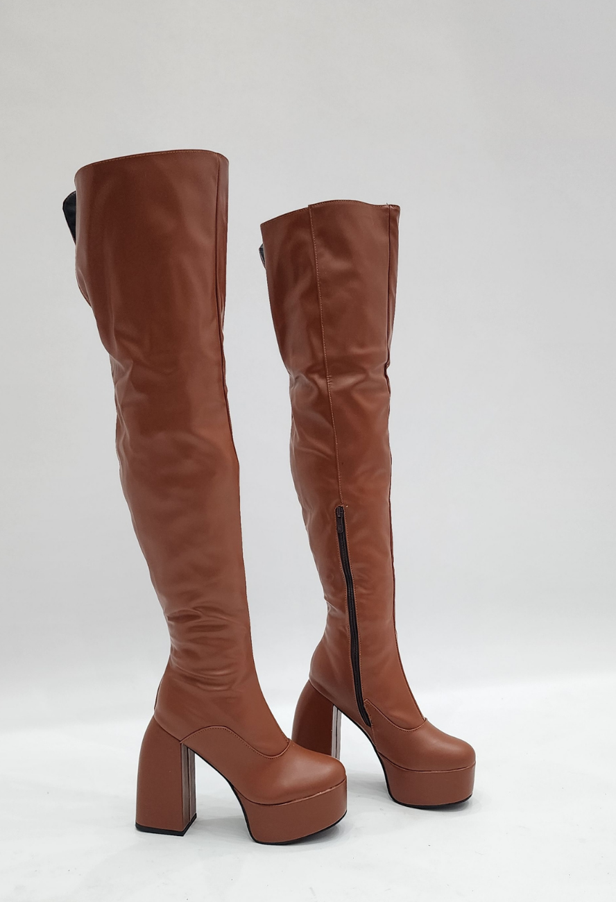 BROWN Block Boots