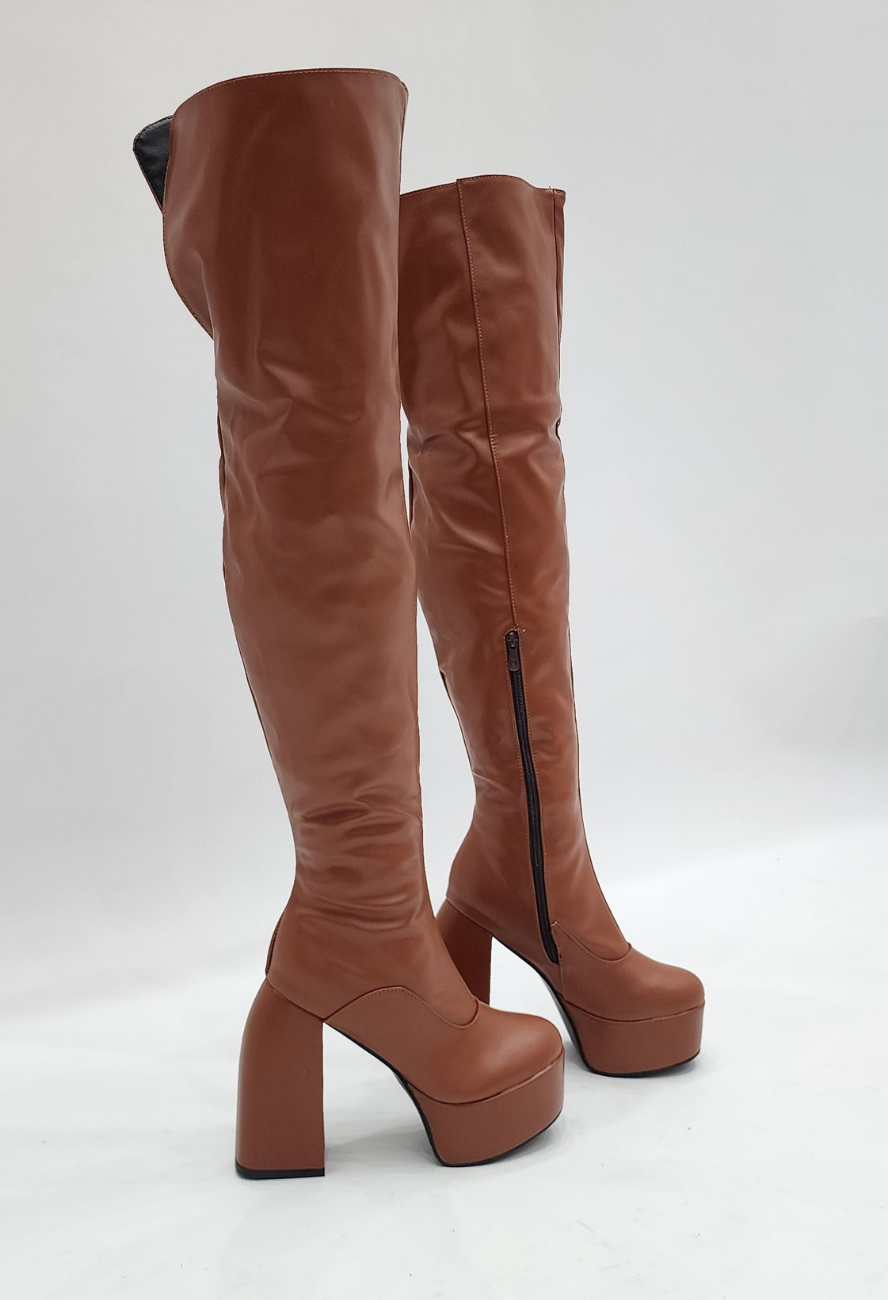 BROWN Block Boots