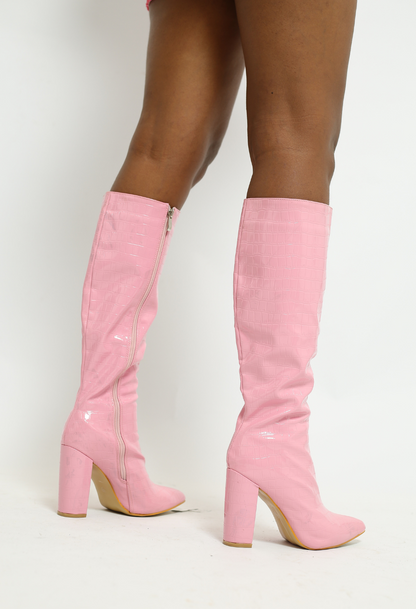 Fozzy Pink Patent Boots