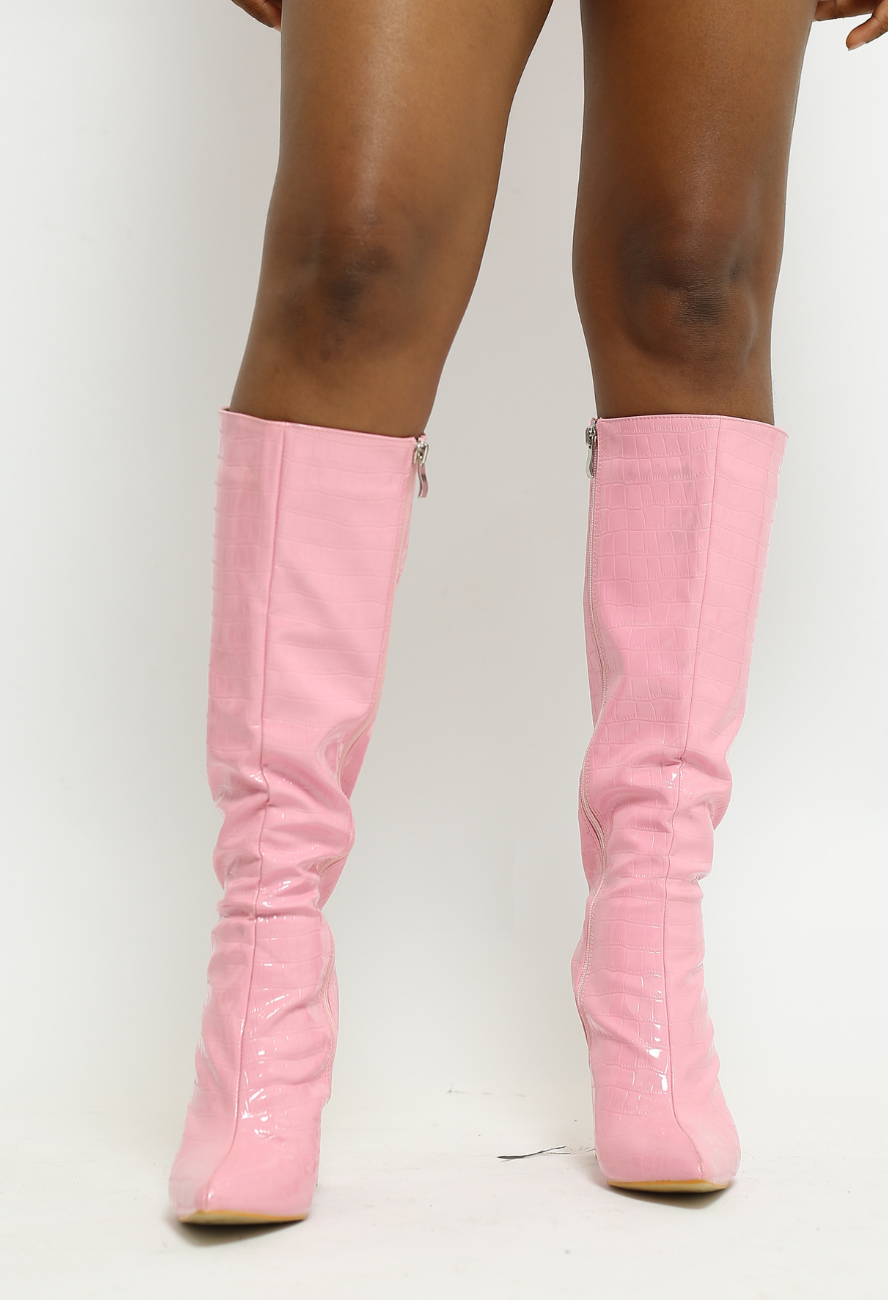 Fozzy Pink Patent Boots