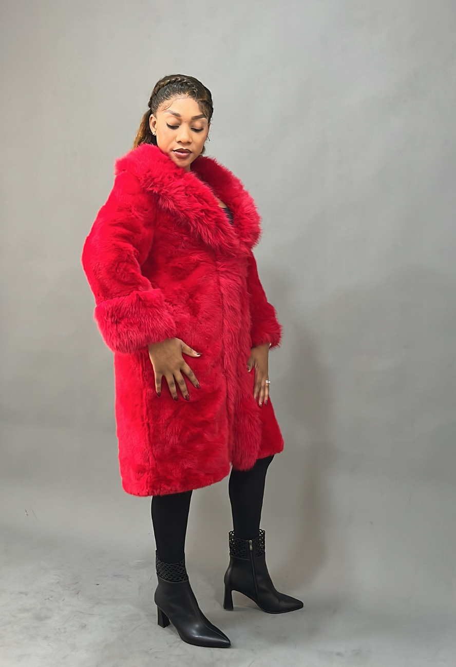 Red fur Xax jacket