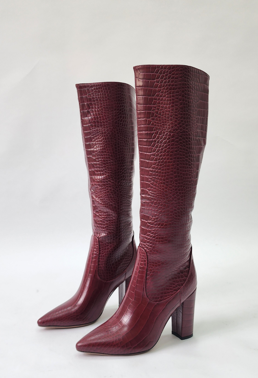 Noir Croc Boot (OX BLOOD)