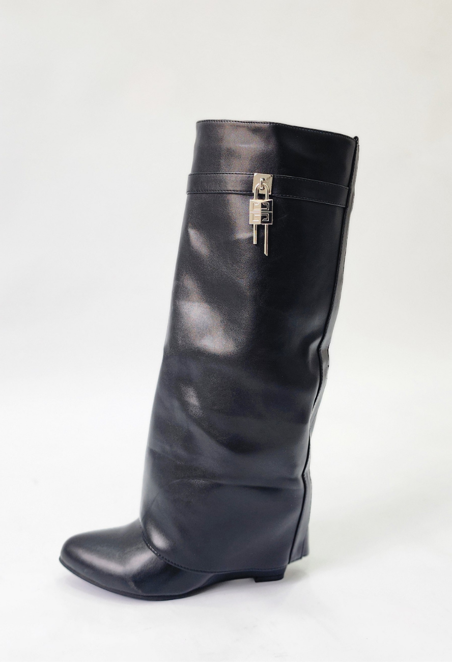 FLAP KNEE HIGH - BLACK