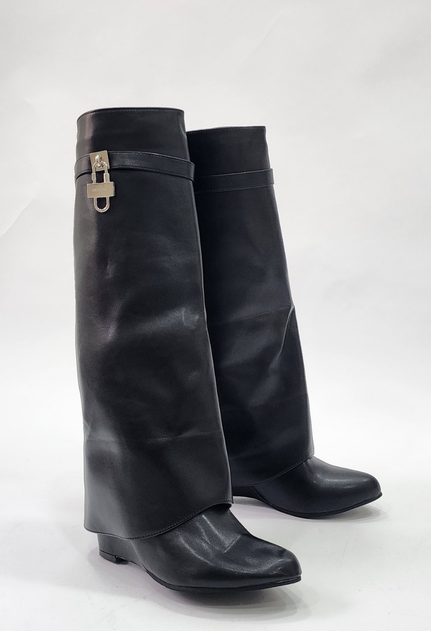 FLAP KNEE HIGH - BLACK