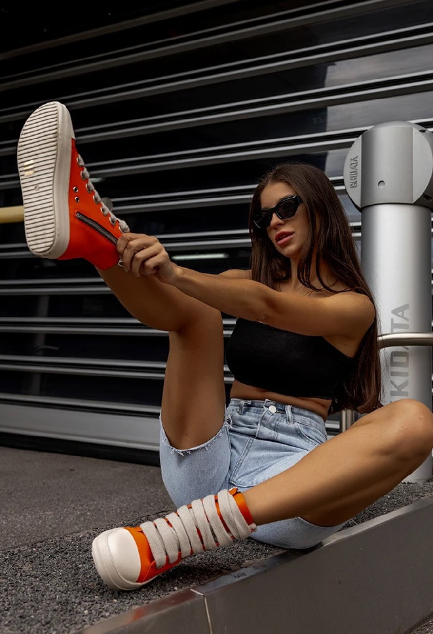 Ray Orange Sneakers ( BIG LACE) - Unisex