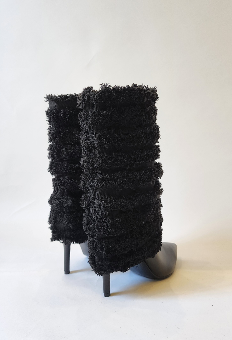 Fur Ankle Boot (BLACK)