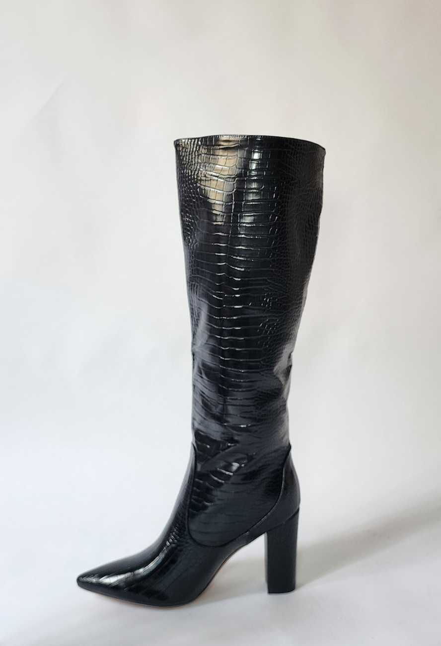 Noir Croc Boot (BLACK)