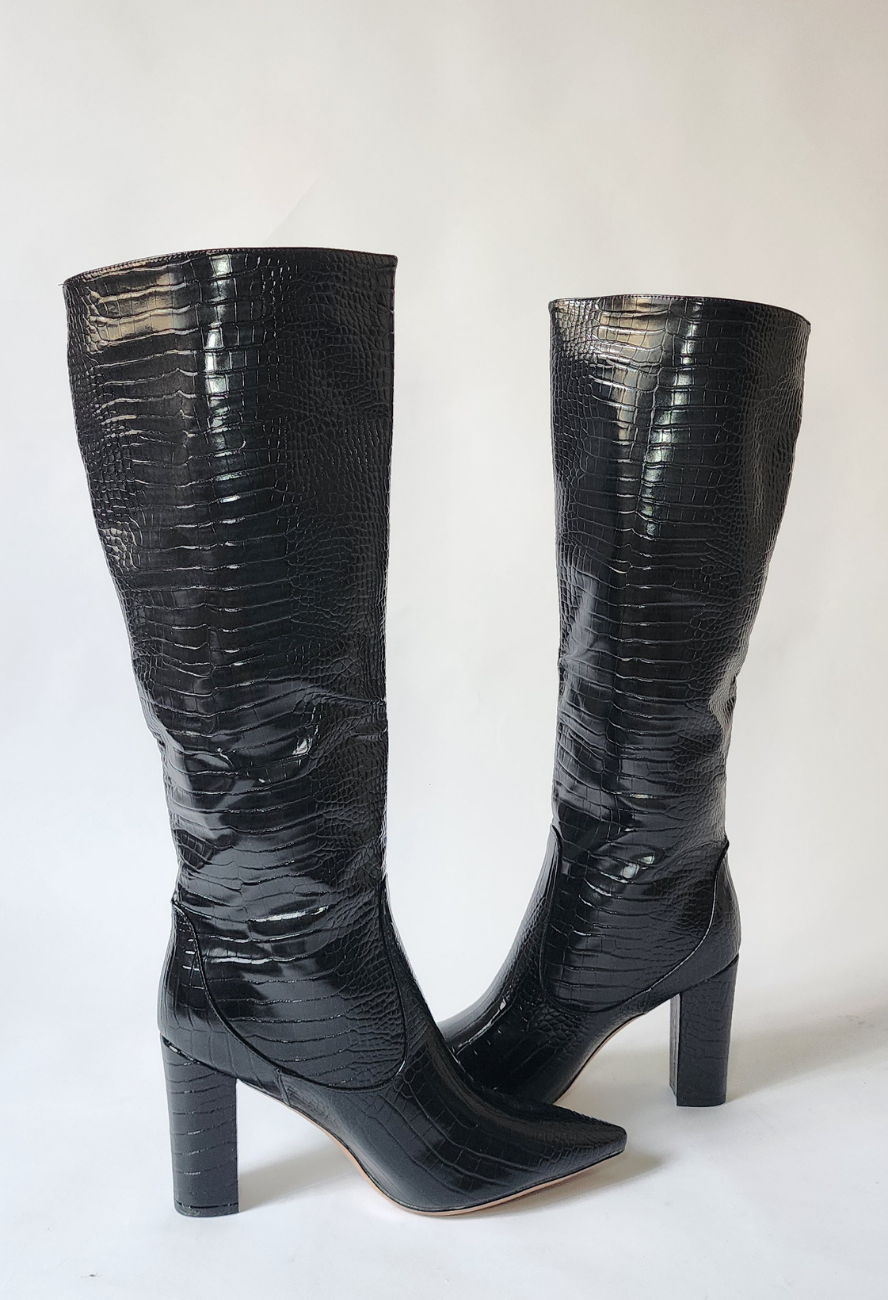Noir Croc Boot (BLACK)