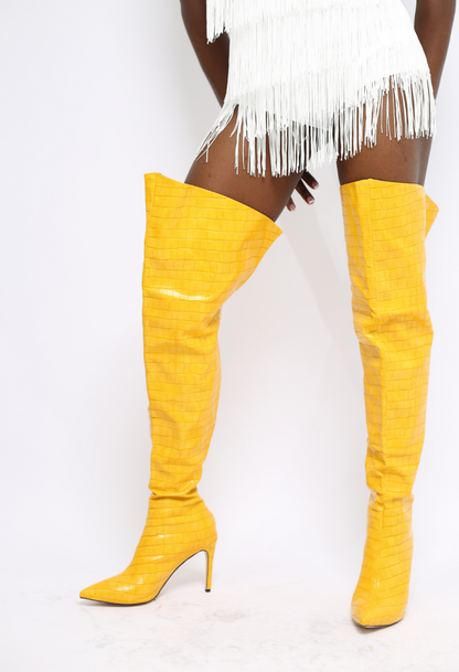Yellow Thigh Boots ( Premium)