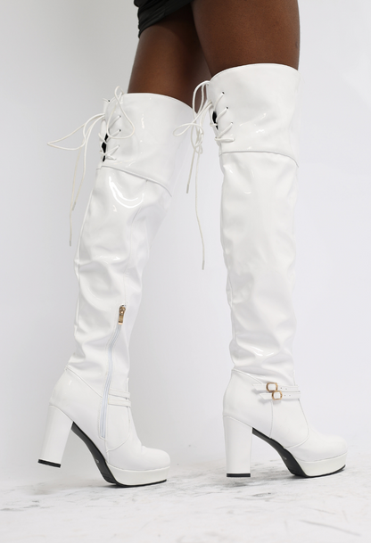 Heavy Glossy Boots (White)