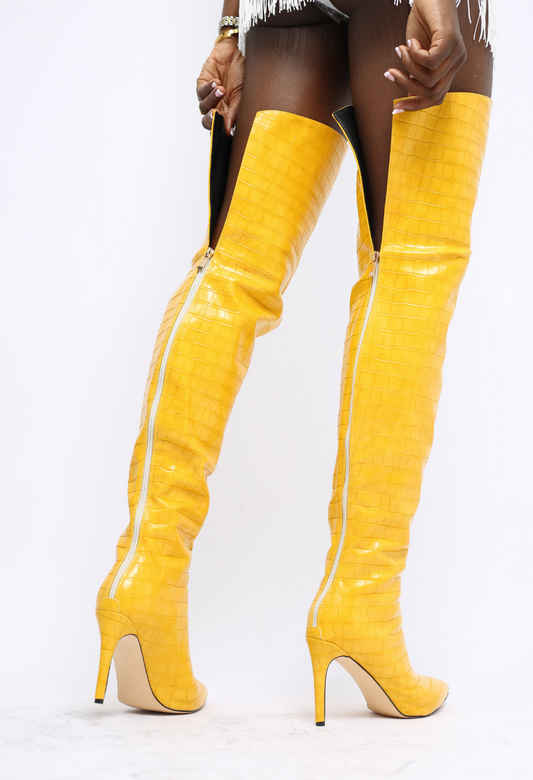 Yellow Thigh Boots ( Premium)