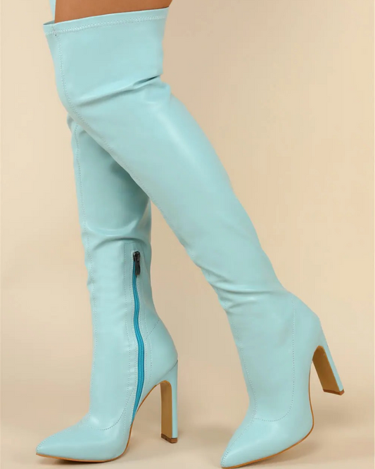 Blue Tale Thigh Boots