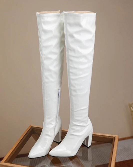 White Pointed BOOTS