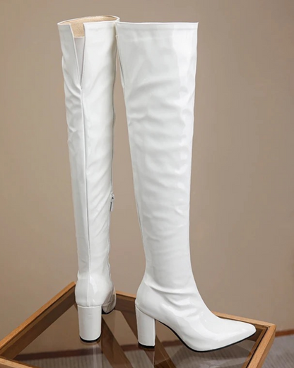 White Pointed BOOTS