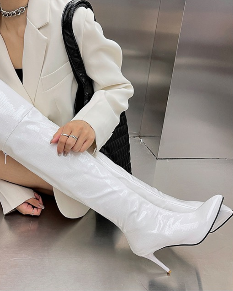 Merra Thigh Boots (White)