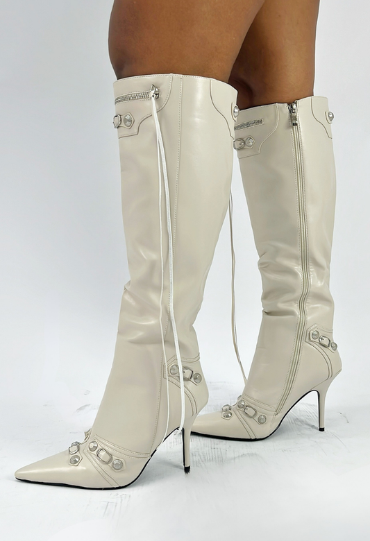 GALLY ROPE BOOTS - CREAM