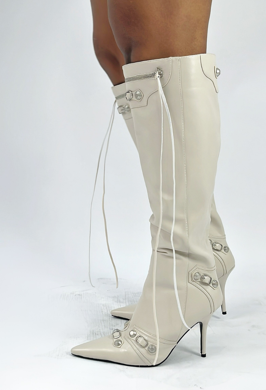 GALLY ROPE BOOTS - CREAM