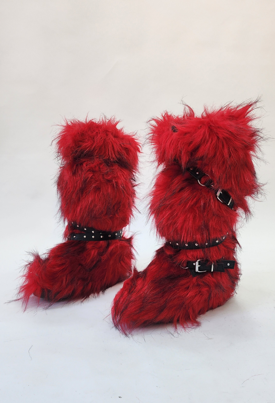 SNOW RED BOOTS (FUR)