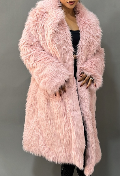 PINK  Trench Fur Jacket