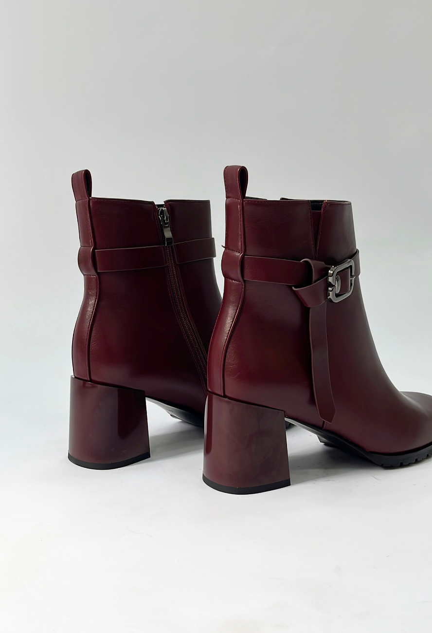MAROON ANKLE BOOTS