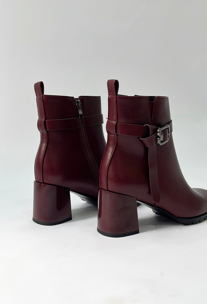 MAROON ANKLE BOOTS