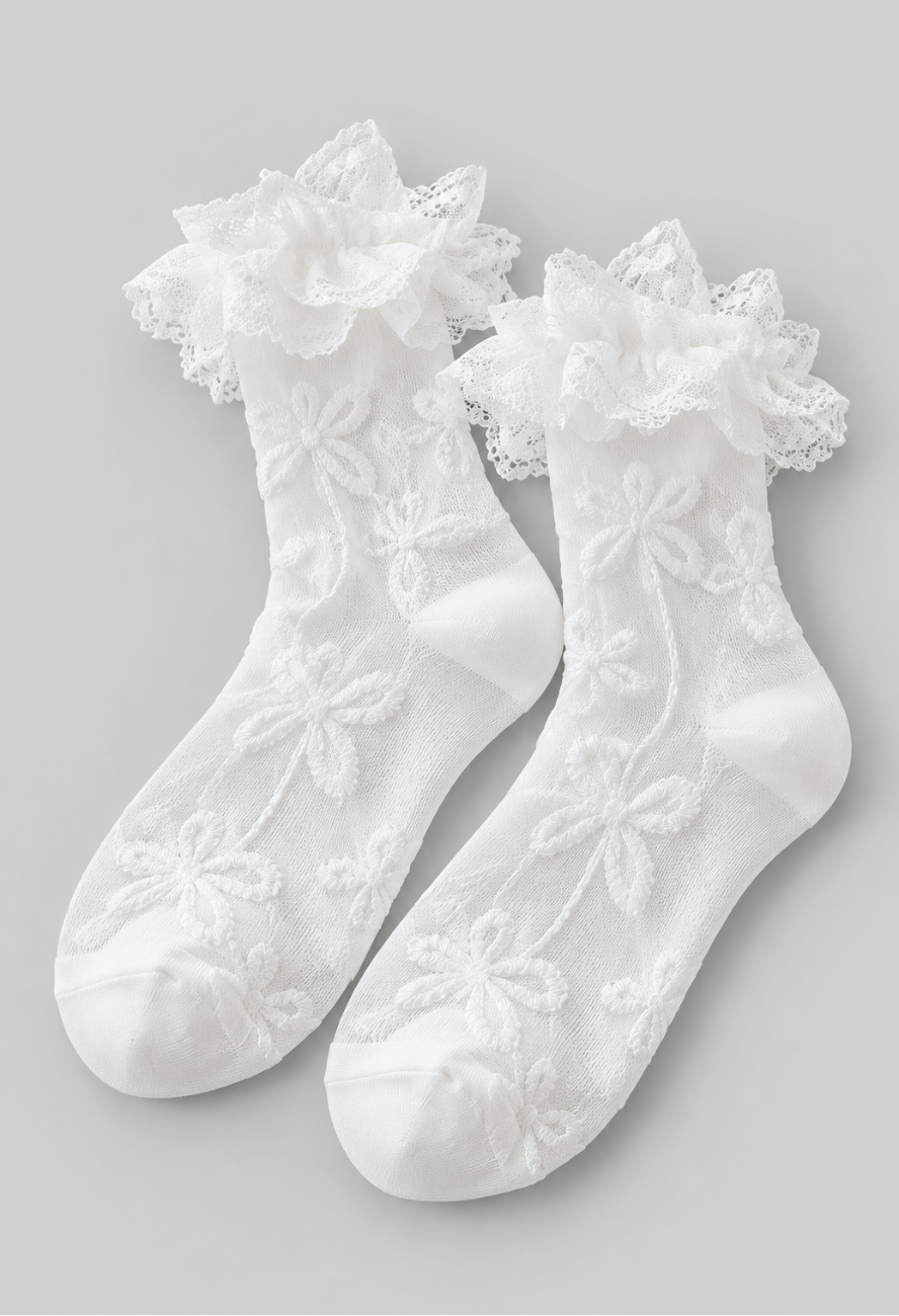 SOCKS -  GIRLY WHITE