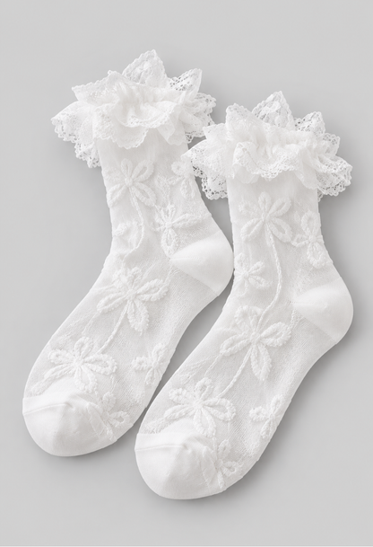 SOCKS -  GIRLY WHITE