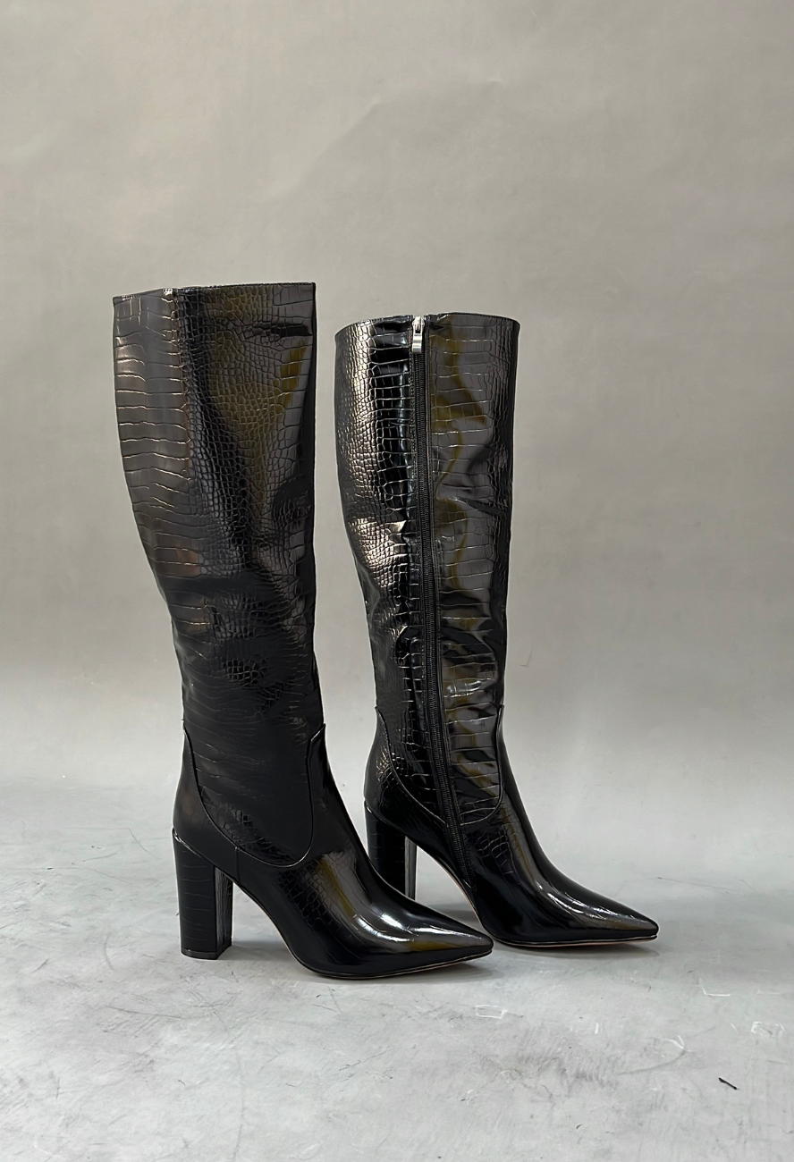Noir Croc Boot (BLACK)