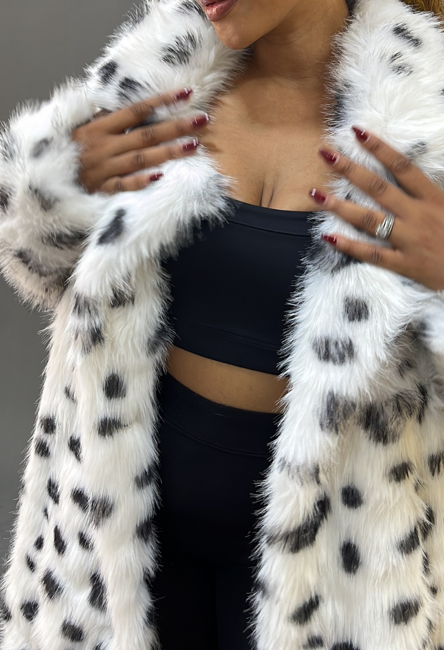 LEOPARD Trench Fur Jacket