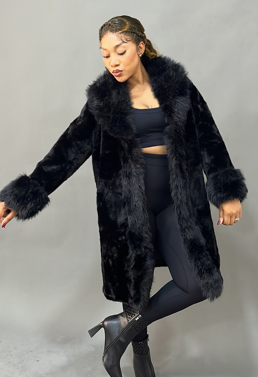 Black Merito Fur Jacket