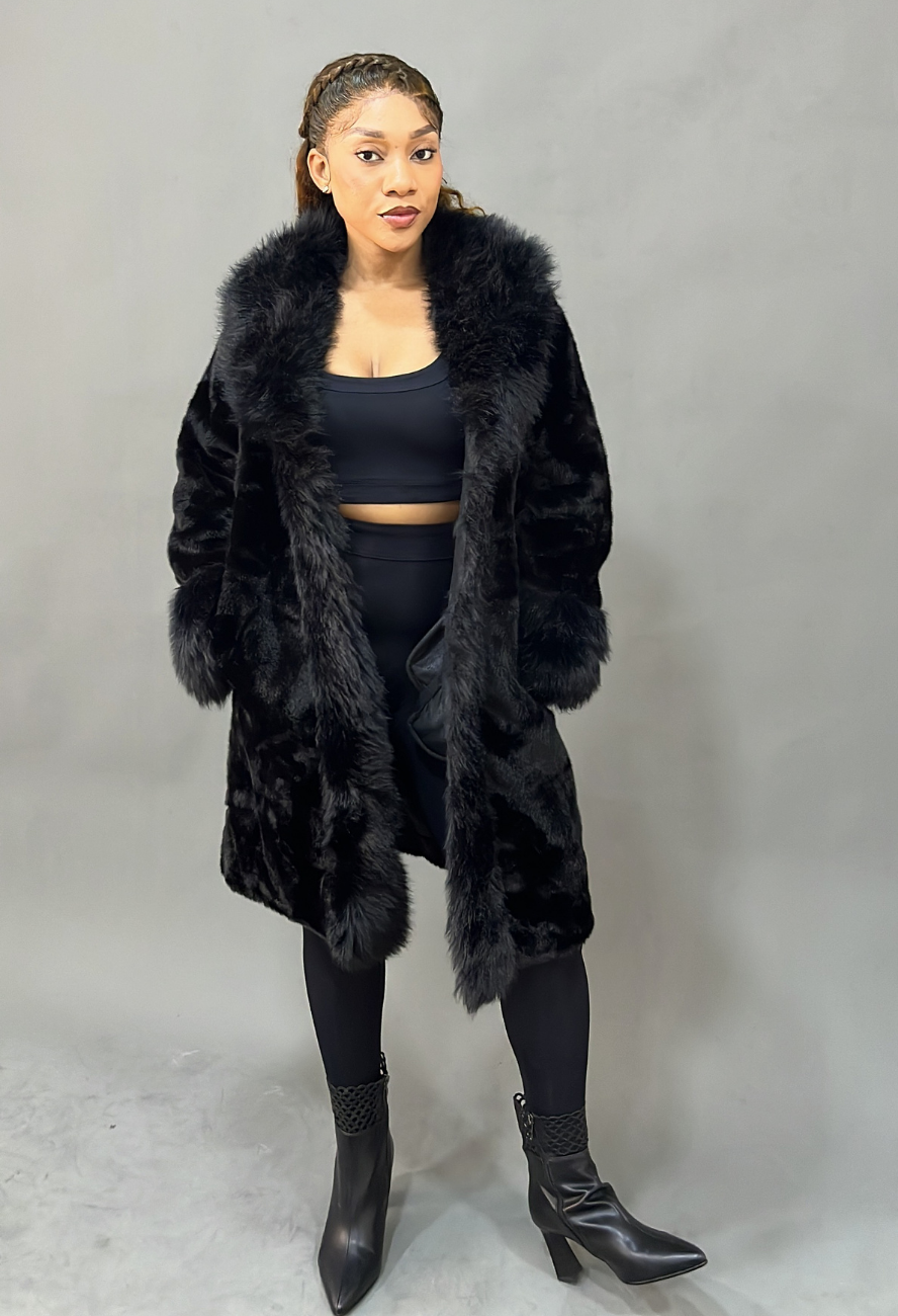 Black Merito Fur Jacket