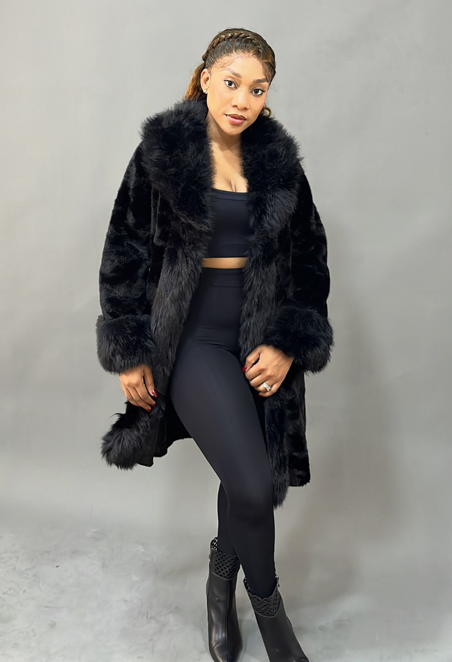 Black Merito Fur Jacket