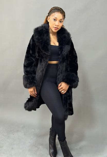 Black Merito Fur Jacket