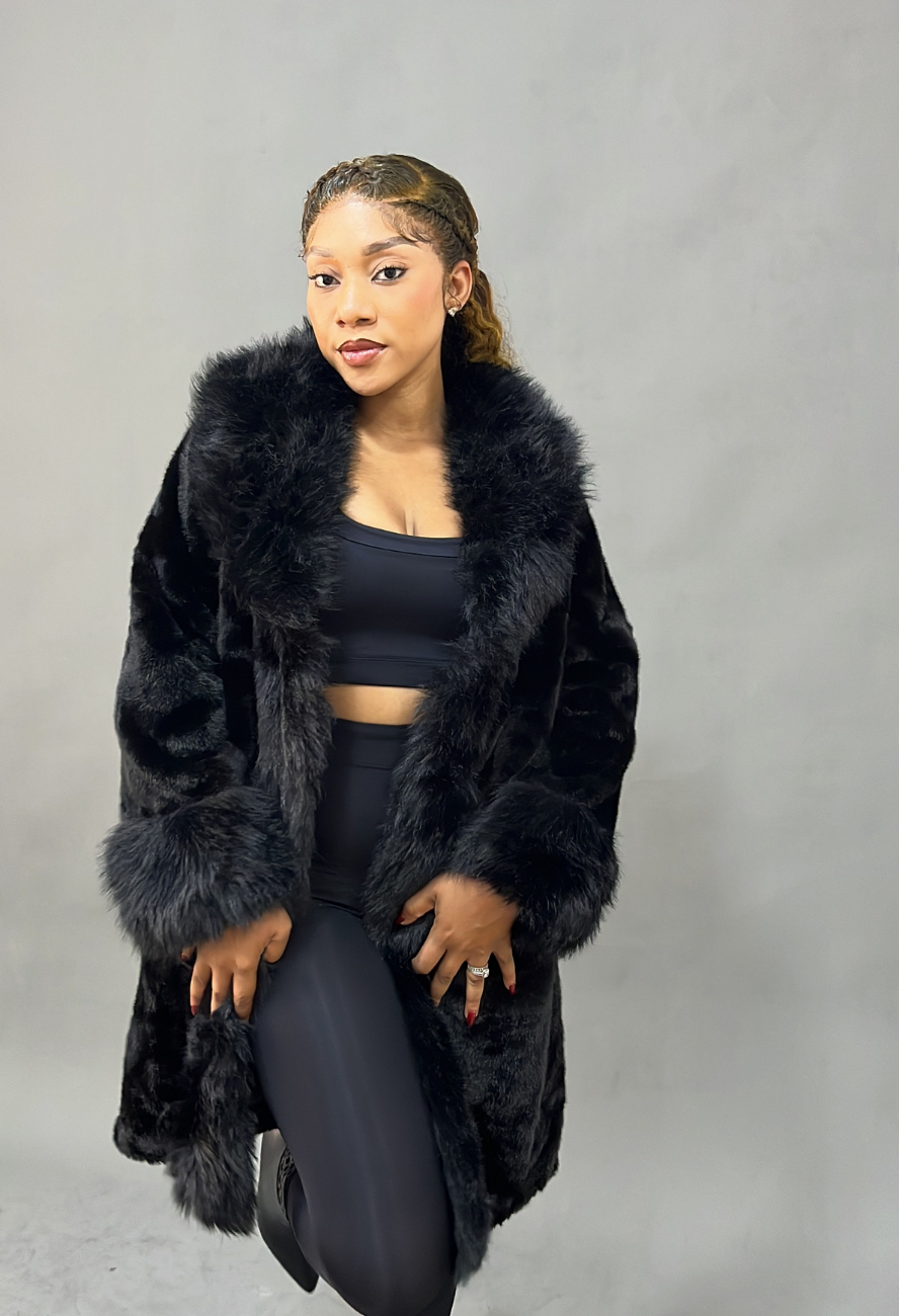 Black Merito Fur Jacket
