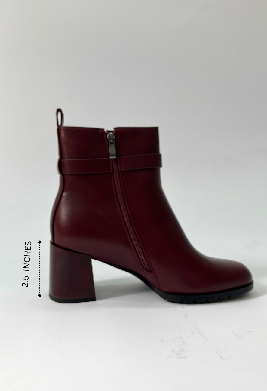 MAROON ANKLE BOOTS