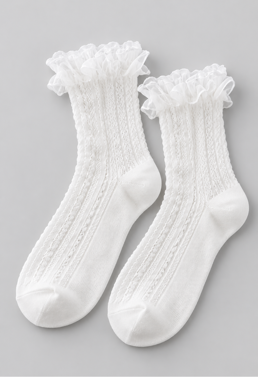 SOCKS -  GIRLY WHITE