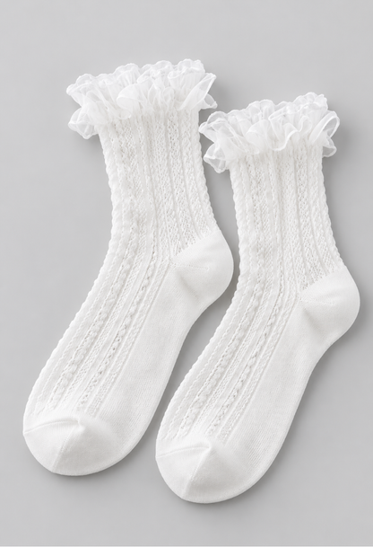 SOCKS -  GIRLY WHITE