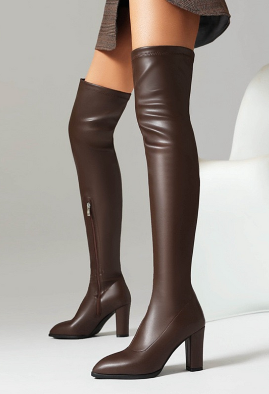 Brown Craft Thigh Boots