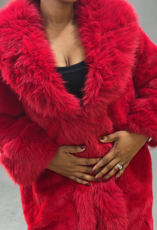 Red fur Xax jacket