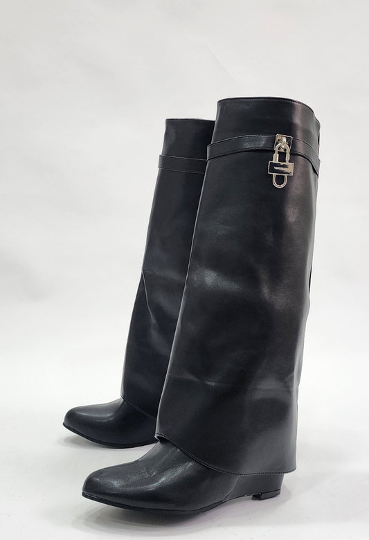 FLAP KNEE HIGH - BLACK