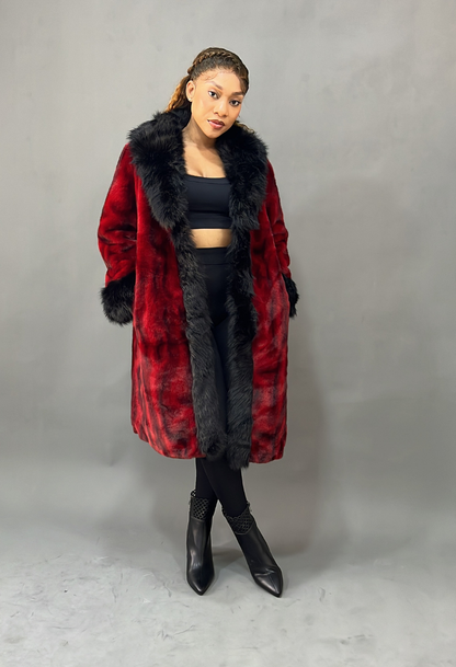 Red & Black Fur Jacket