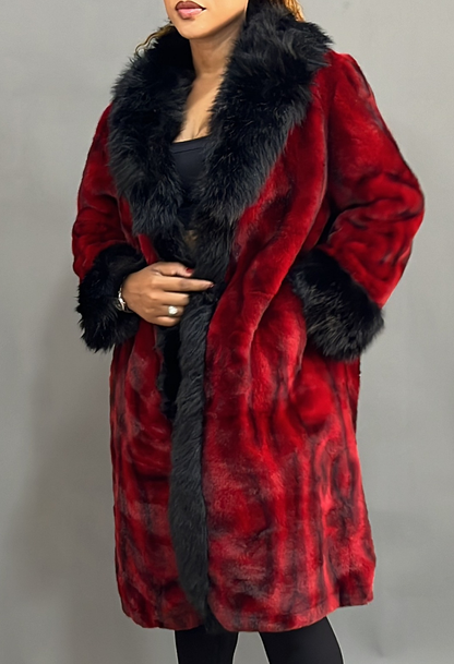 Red & Black Fur Jacket