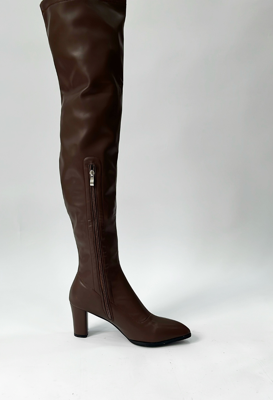 Brown Craft Thigh Boots