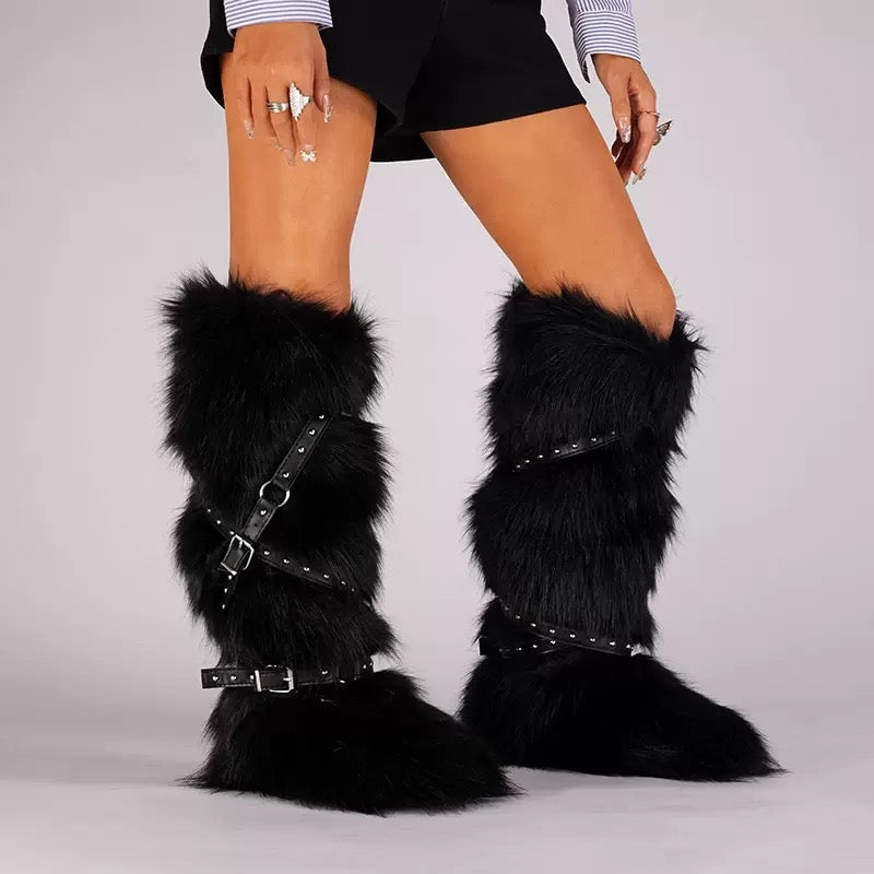 Fur Black Boots